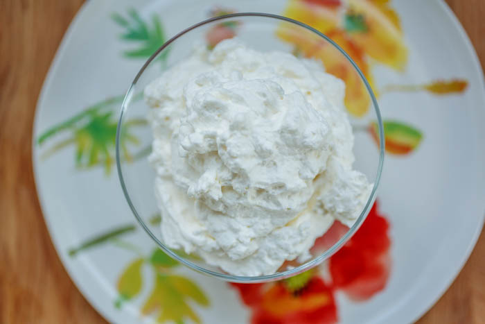 whipped cream on a plate