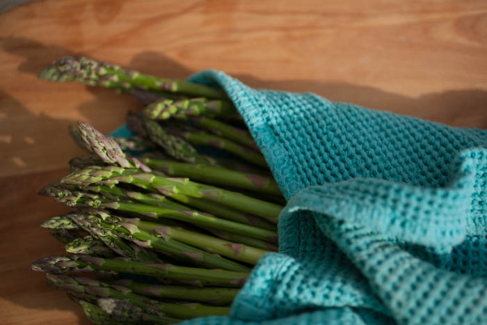 towel-dried asparagus 
