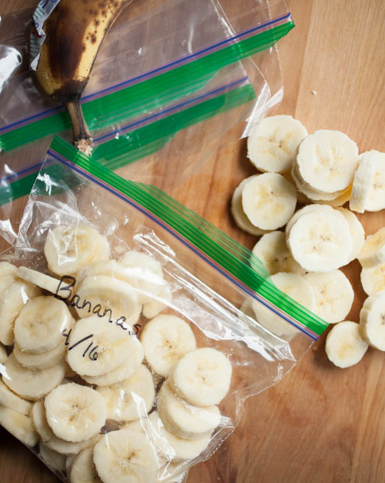 Don't waste old bananas! Bag them up and put them in a freezer!