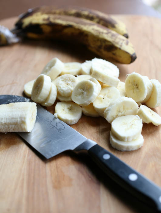 Cut up old bananas and save them for later! 