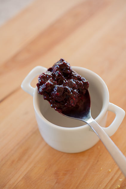 A warm berry compote made from juicy, sweet summer berries!