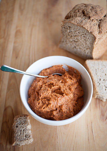 This farmers market romesco sauce is boldly delicious and makes a perfect spread!