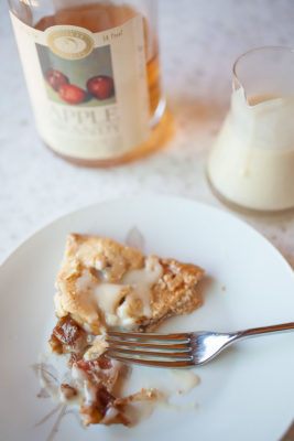 There is a spiced taste of fall in every bite of this simple warm Calvados apple galette!